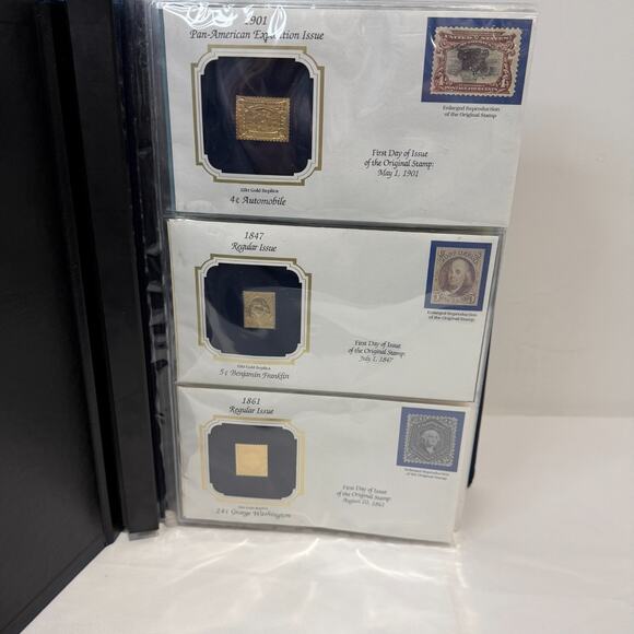 46 - Golden Replicas of U.S. Stamps Postal Classic 22k Gold Stamps - Mixed Lot - Picture 11 of 16